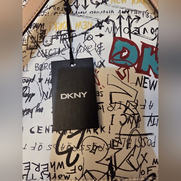 DKNY Urban Graffiti Backpack with Red and Black Accents